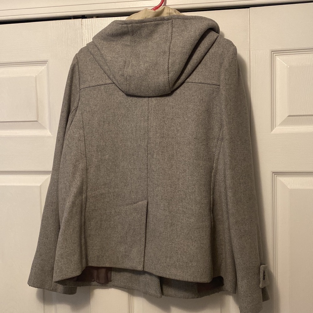 Gap gray hooded wool coat with toggles - Picture 4 of 6